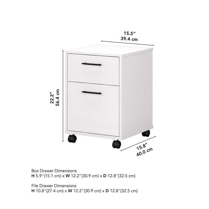 Scranton & Co 2 Drawers Contemporary Wood Mobile File Cabinet in Oak