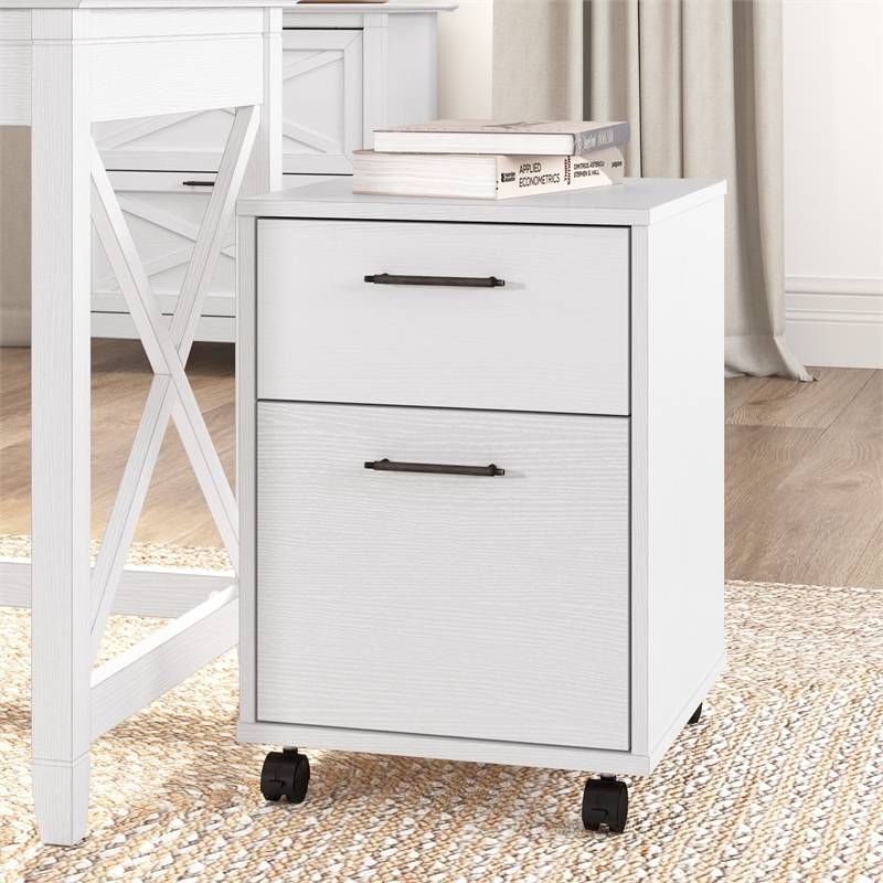 Scranton & Co 2 Drawers Contemporary Wood Mobile File Cabinet in Oak