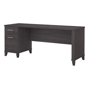 Scranton & Co 72&quot Transitional Engineered Wood Office Desk with Drawers in Gray