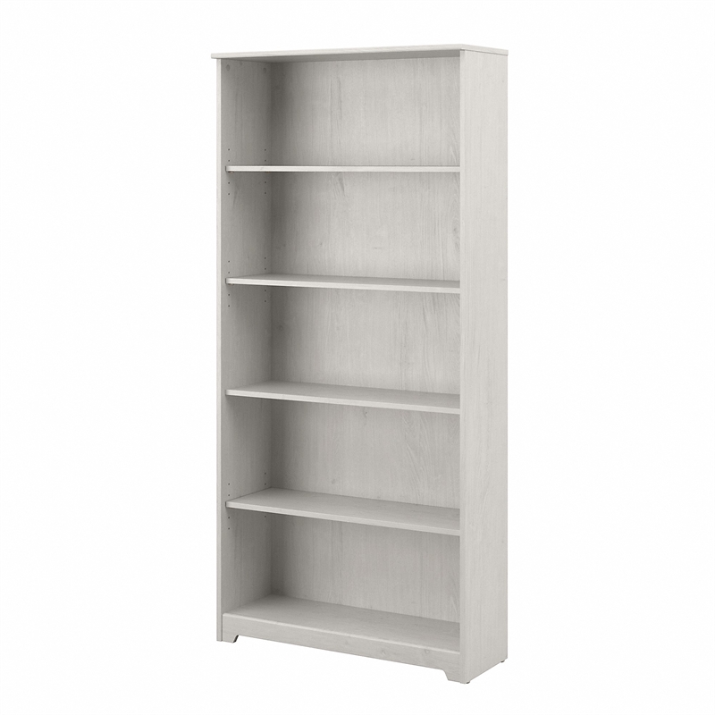 Scranton & Co Wood Linen White Oak Bookcase Rectangular 5 Shelves 32