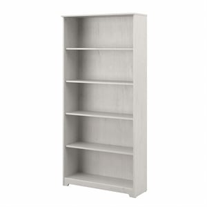 Scranton & Co Wood Linen White Oak Bookcase Rectangular 5 Shelves 32&quotW x 12&quotD x 66&quotH Unassembled