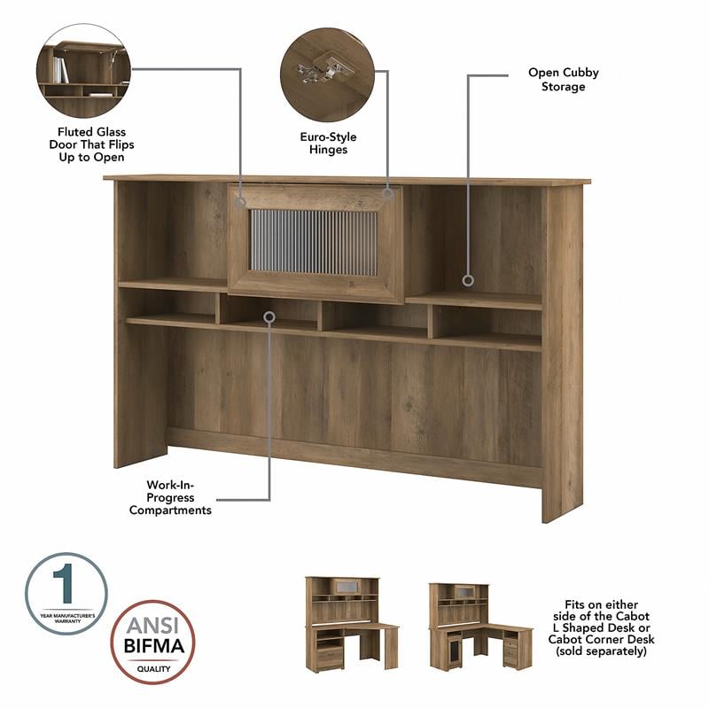 Scranton & Co Furniture Cabot L Desk with Hutch & File Cabinet in Reclaimed Pine