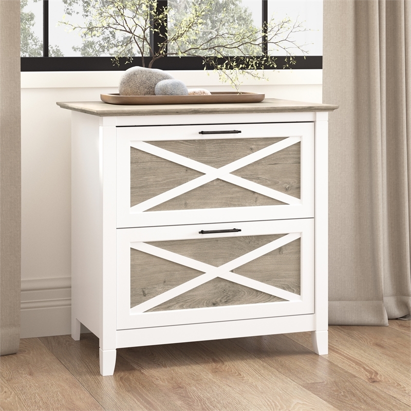 Scranton & Co 2 Drawers Contemporary Wood File Cabinet in Gray