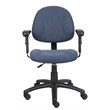 Scranton & Co Contemporary Fabric Adjustable Arms Posture Office Chair in Blue