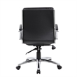 Scranton & Co Modern Vinyl Executive Mid-Back Office Chair in Black