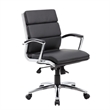 Scranton & Co Modern Vinyl Executive Mid-Back Office Chair in Black