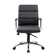 Scranton & Co Modern Vinyl Executive Mid-Back Office Chair in Black