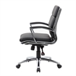 Scranton & Co Modern Vinyl Executive Mid-Back Office Chair in Black