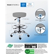 Scranton & Co Faux Leather Adjustable Medical Drafting Stool in Gray
