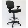 Scranton & Co Modern Faux Leather Swivel Drafting Stool in Black