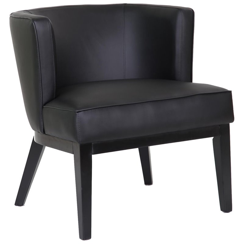 Scranton & Co Faux Leather Reception Chair in Black and Driftwood