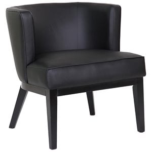 Scranton & Co Faux Leather Reception Chair in Black and Driftwood