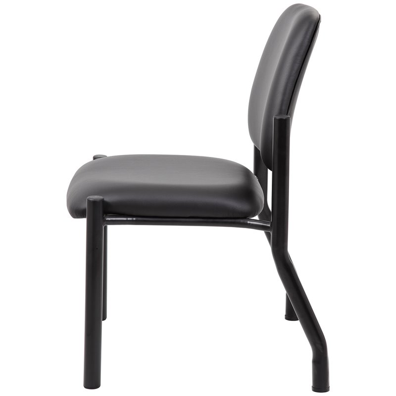 Scranton & Co Faux Leather Guest Chair in Black