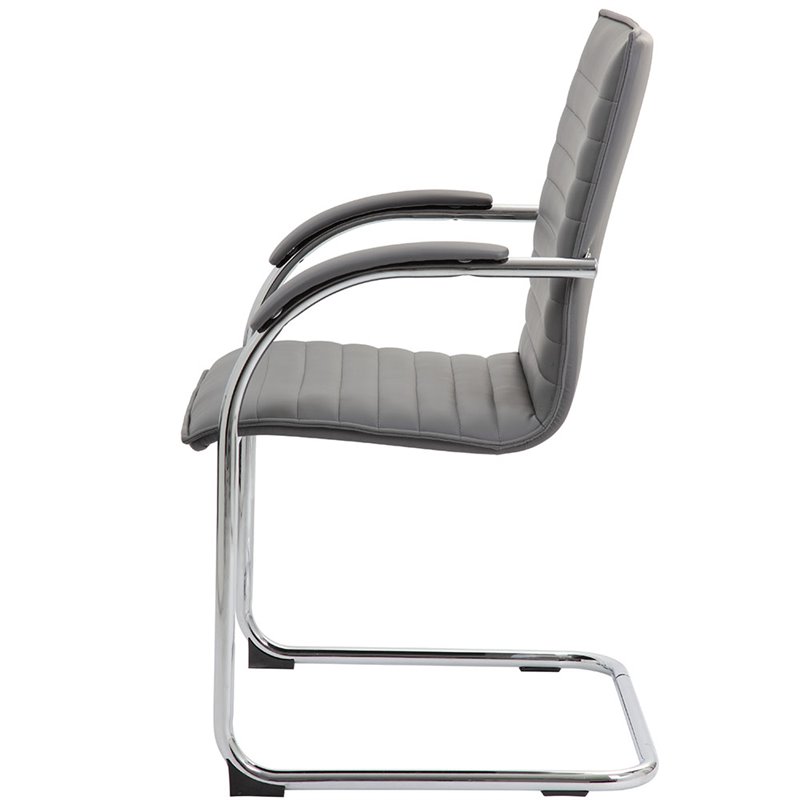 Scranton & Co Faux Leather Office Chair in Gray (Set of 2)