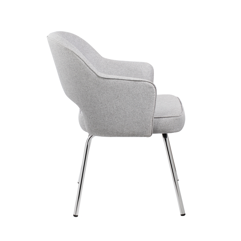 Scranton & Co Black CaressoftPlus Dining Chair in Gray Linen