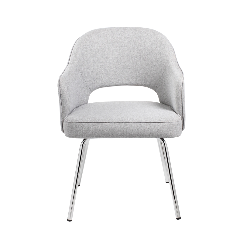 Scranton & Co Black CaressoftPlus Dining Chair in Gray Linen