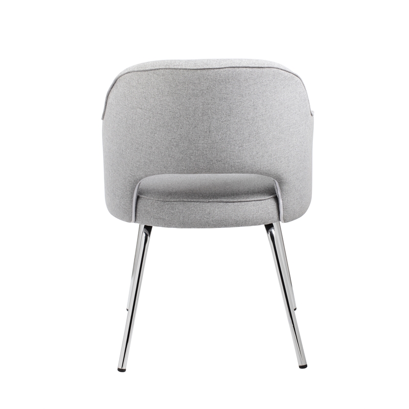Scranton & Co Black CaressoftPlus Dining Chair in Gray Linen