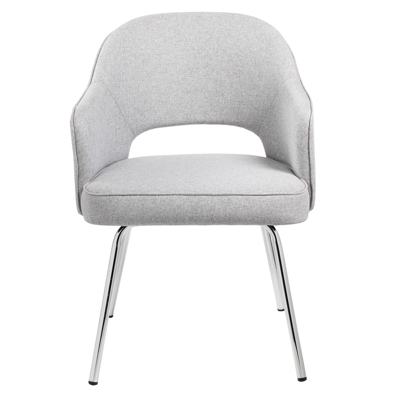 Scranton & Co Black CaressoftPlus Dining Chair in Gray Linen