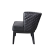 Scranton & Co Upholstered Black Accent Chair Quilted Extra-Large Padded Seat 25.5