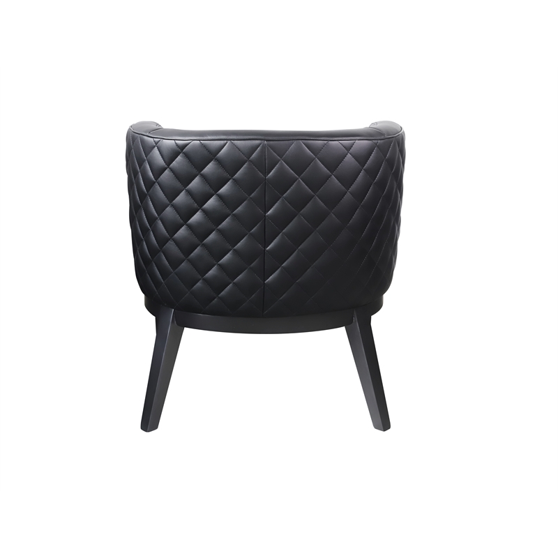 Scranton & Co Upholstered Black Accent Chair Quilted Extra-Large Padded Seat 25.5