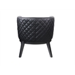Scranton & Co Upholstered Black Accent Chair Quilted Extra-Large Padded Seat 25.5
