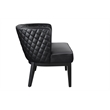 Scranton & Co Upholstered Black Accent Chair Quilted Extra-Large Padded Seat 25.5