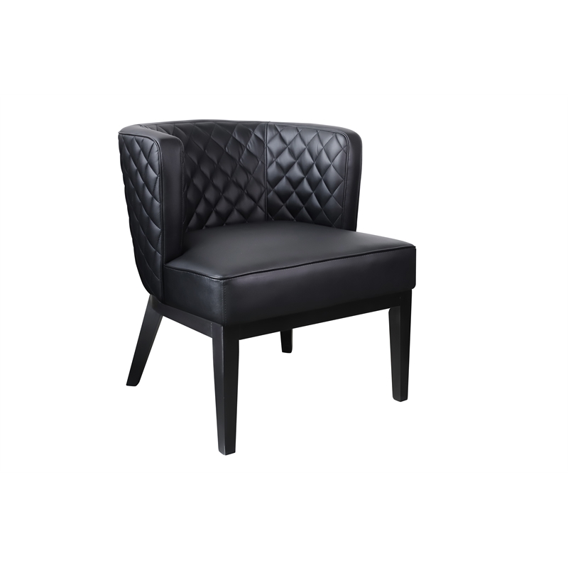 Scranton & Co Upholstered Black Accent Chair Quilted Extra-Large Padded Seat 25.5