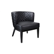 Scranton & Co Upholstered Black Accent Chair Quilted Extra-Large Padded Seat 25.5