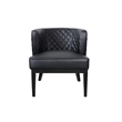 Scranton & Co Upholstered Black Accent Chair Quilted Extra-Large Padded Seat 25.5
