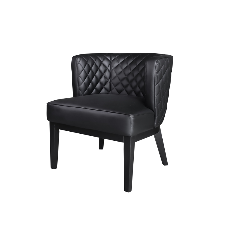 Scranton & Co Upholstered Black Accent Chair Quilted Extra-Large Padded Seat 25.5