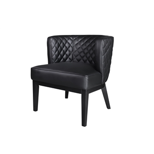 Scranton & Co Upholstered Black Accent Chair Quilted Extra-Large Padded Seat 25.5&quot x 29&quot x 28&quot