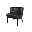 Scranton & Co Upholstered Black Accent Chair Quilted Extra-Large Padded Seat 25.5