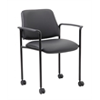 Scranton & Co Modern Stacking Chair with Arm Caressoft in Black