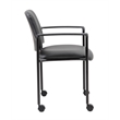 Scranton & Co Modern Stacking Chair with Arm Caressoft in Black