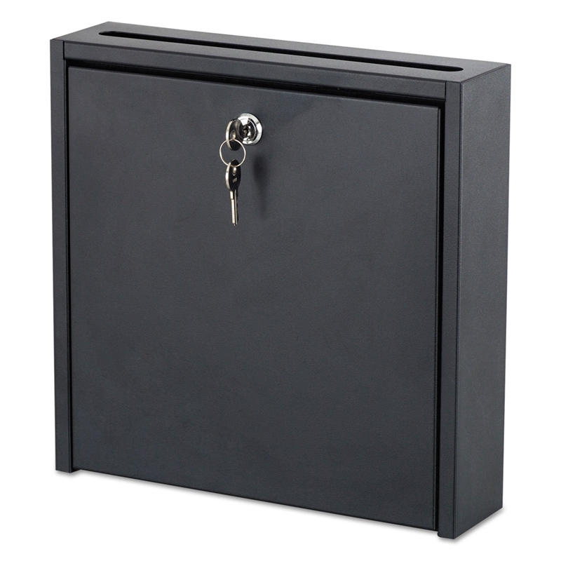 Scranton & Co Small Wall-Mounted Mailbox with Lock in Black