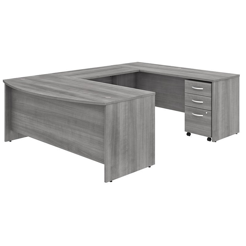 Scranton & Co Furniture 72W U Shaped Desk with Mobile File Cabinet