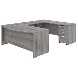 Scranton & Co Furniture 72W U Shaped Desk with Mobile File Cabinet
