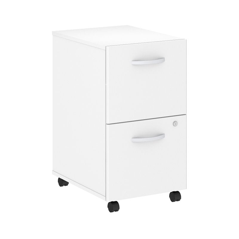 Scranton & Co Furniture 2 Drawer Mobile File Cabinet in White