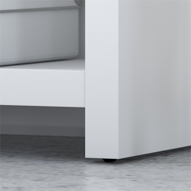 Scranton & Co Engineered Wood Pure White Bookcase Desk Rectangular Space-Saving 56.33