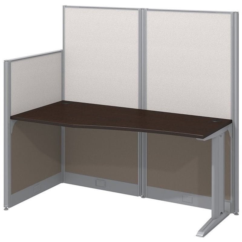 Scranton & Co Furniture 65W x 33D Cubicle Workstation in Cherry