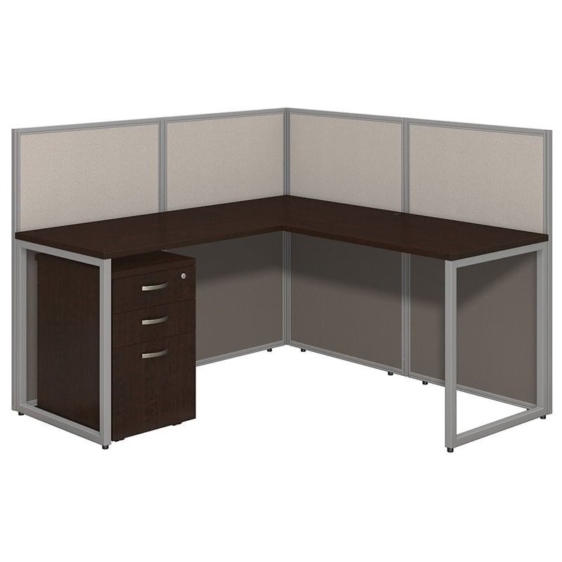 Scranton & Co Furniture 3 Drawer L Computer Desk in Cherry