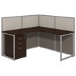 Scranton & Co Furniture 3 Drawer L Computer Desk in Cherry