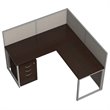 Scranton & Co Furniture 3 Drawer L Computer Desk in Cherry