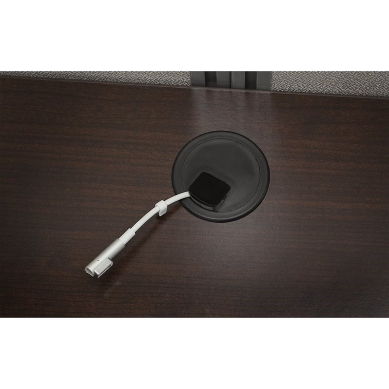 Scranton & Co Furniture 3 Drawer L Computer Desk in Cherry