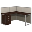 Scranton & Co Furniture 3 Drawer L Computer Desk in Cherry