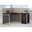Scranton & Co Furniture 3 Drawer L Computer Desk in Cherry