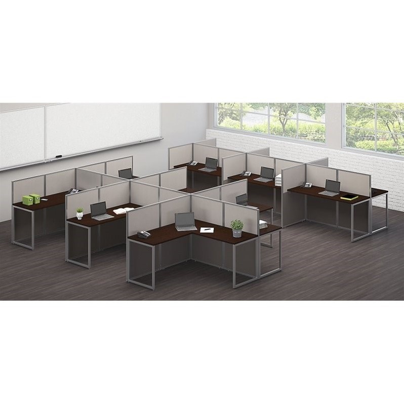 Scranton & Co Furniture Wood Computer Desk for Two in Cherry
