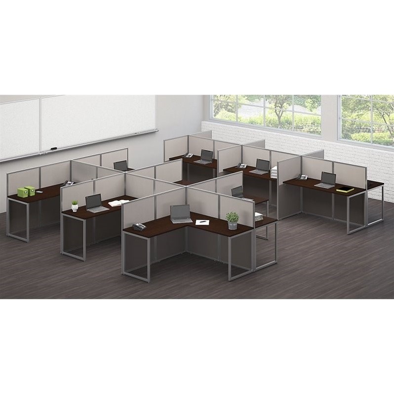 Scranton & Co Furniture L Shaped Desk for 2 in Cherry