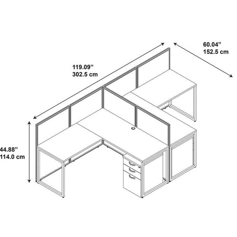 Scranton & Co Furniture L Shaped Computer Desk for 2 in Cherry
