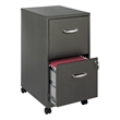 Scranton & Co 2-Drawer Modern Metal Mobile Smart Vertical Filing Cabinet in Gray